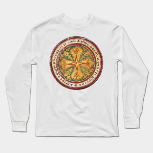 Coptic Manuscript Cross Medallion with Coptic Trisagion Long Sleeve T-Shirt